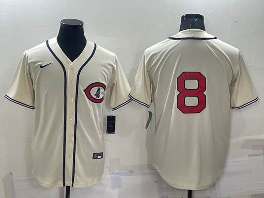 Men's Chicago Cubs Ian Happ Cream 2022 at Field of Dreams Game Player Jersey