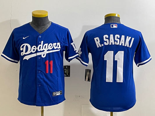 Youth Rōki Sasaki Los Angeles Dodgers Player Jersey