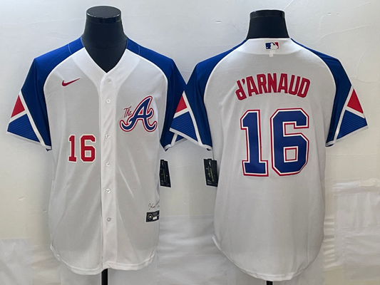 Men's Atlanta Braves Travis d'Arnaud White 2023 City Connect Player Jersey