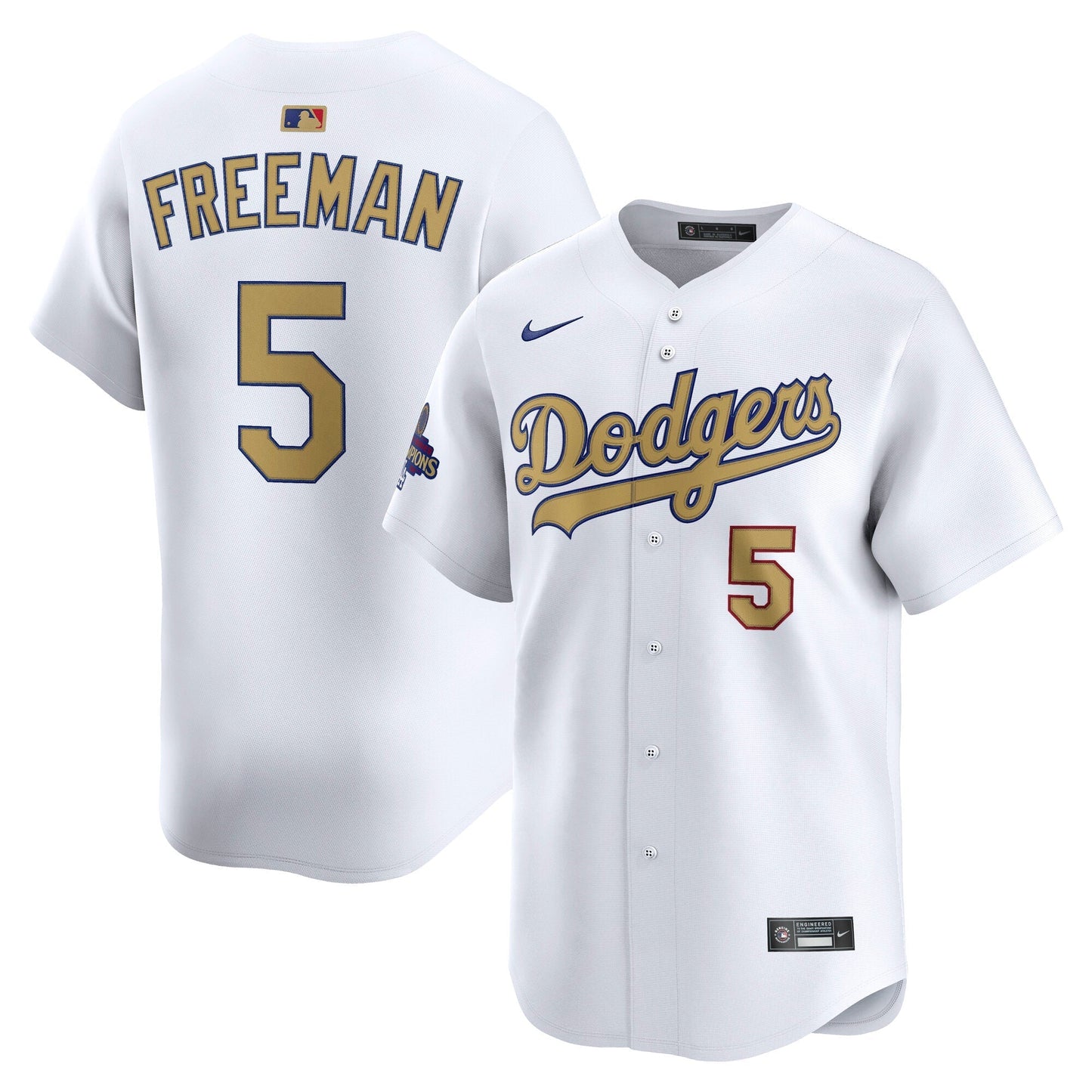 Men's Los Angeles Dodgers Freddie White 2025 Gold Collection Jersey